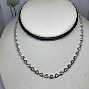 Sterling silver .925 open heart necklace. 5.5mm wide and 16” length